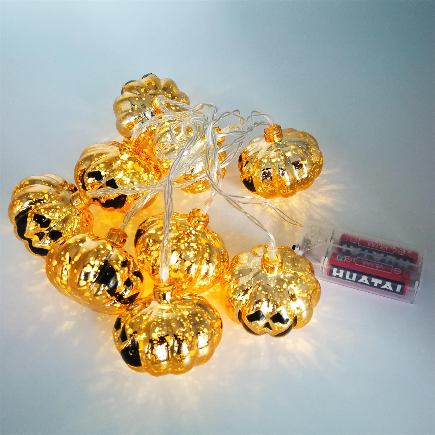 28504 Halloween Decoration Golden Pumpkin LED String Light 
