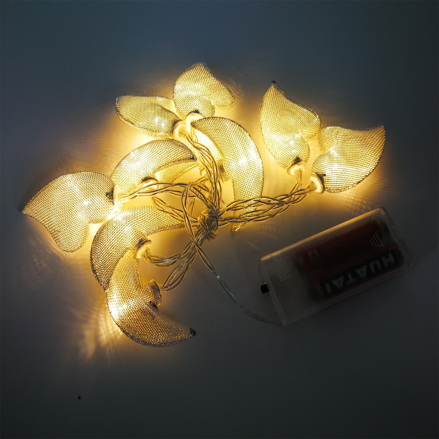 28525 Factory Wholesale Party Decoration LED Mesh Moon Heart Garland 