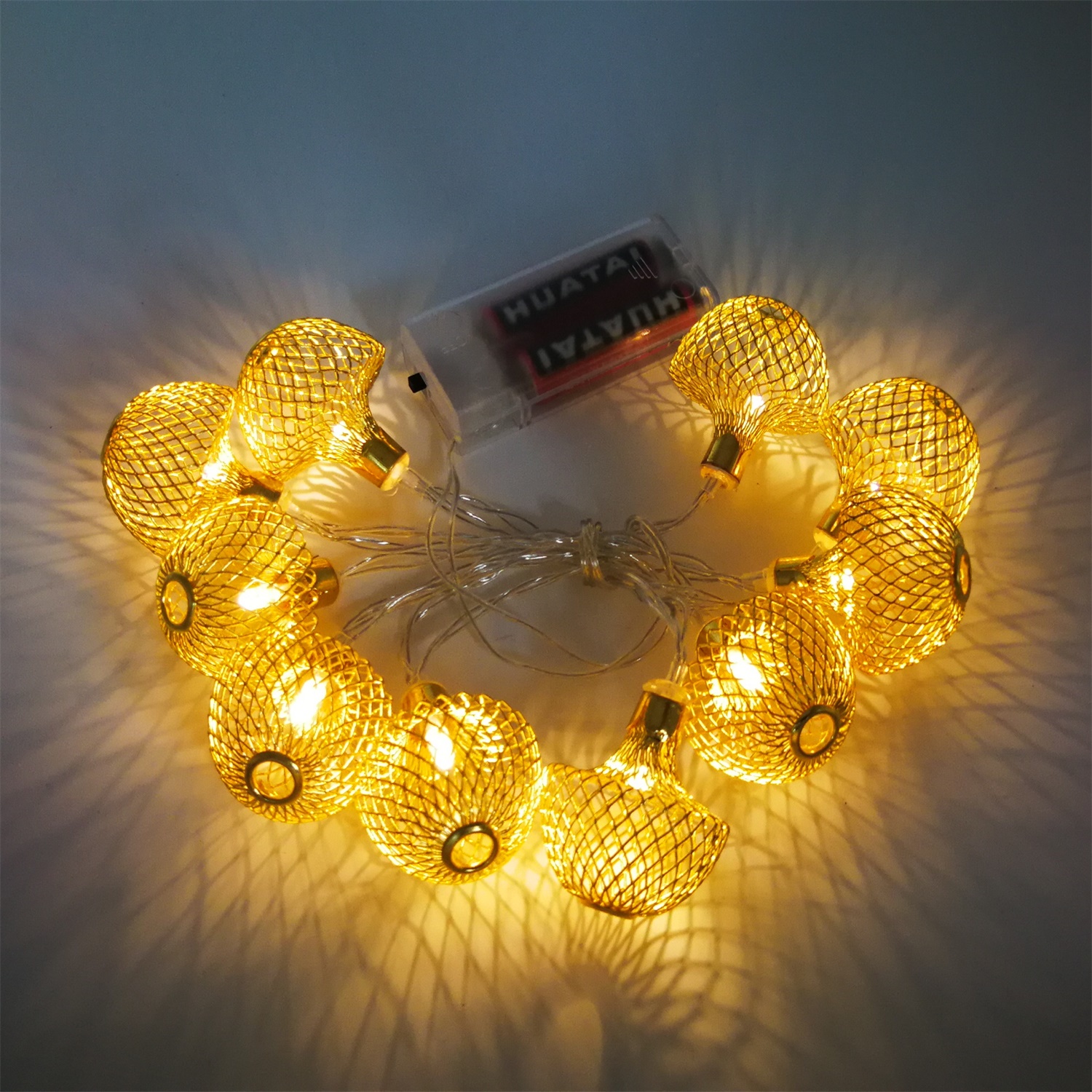28531 Wholesale Price Indoor Decoration Golden Lantern LED Garland String Light 