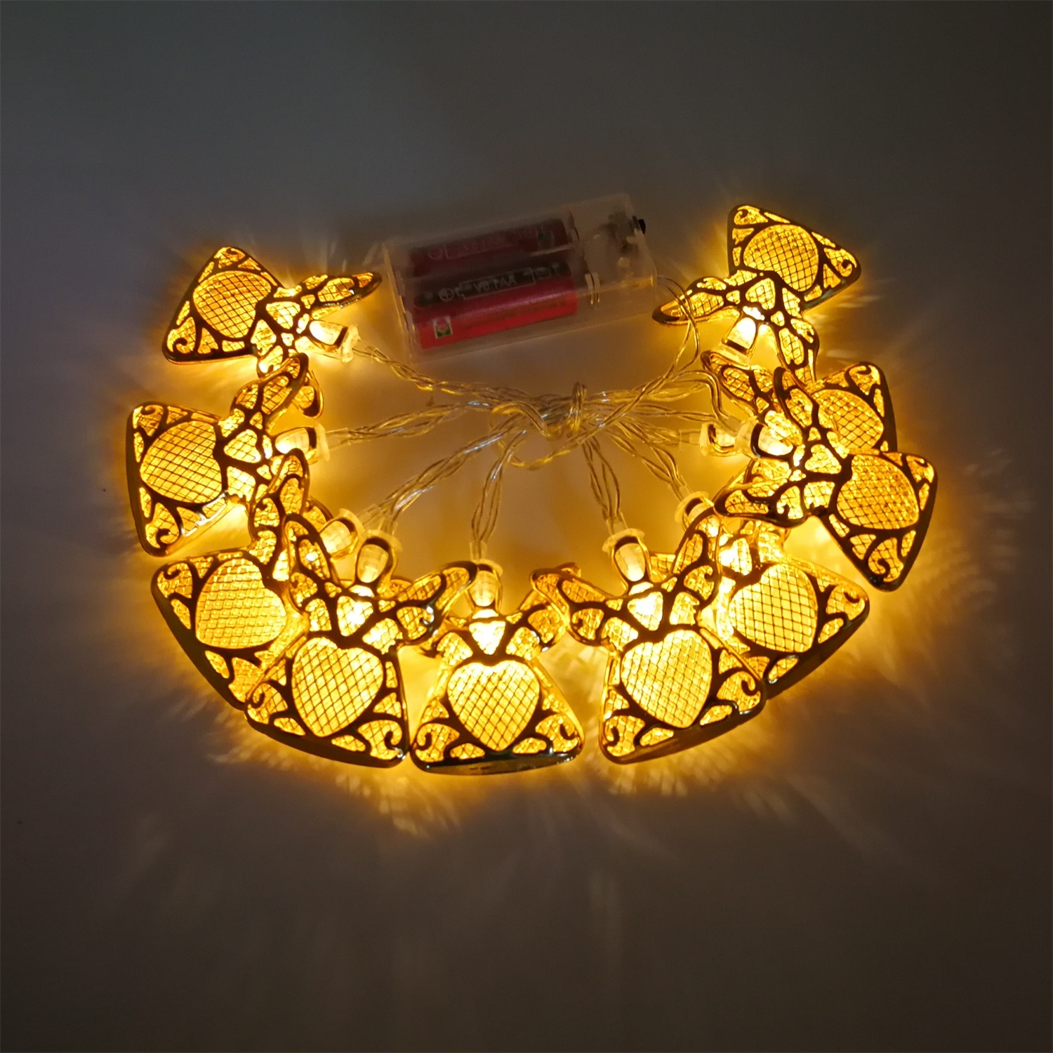 28539 Wholesale Price Christmas Decoration Metal Angel LED String Light 