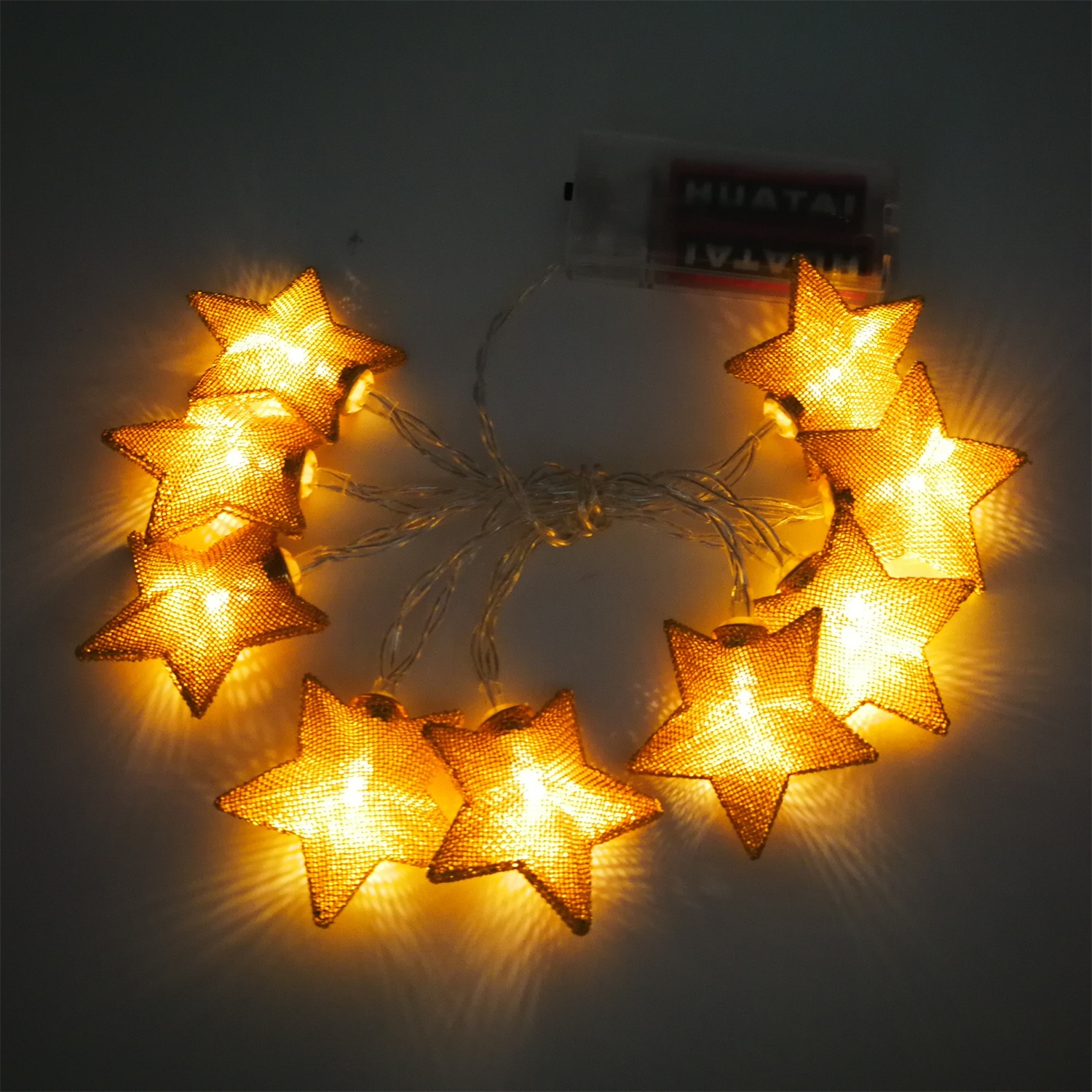 28554 Factory Wholesale Christmas LED Metal Star String Light 