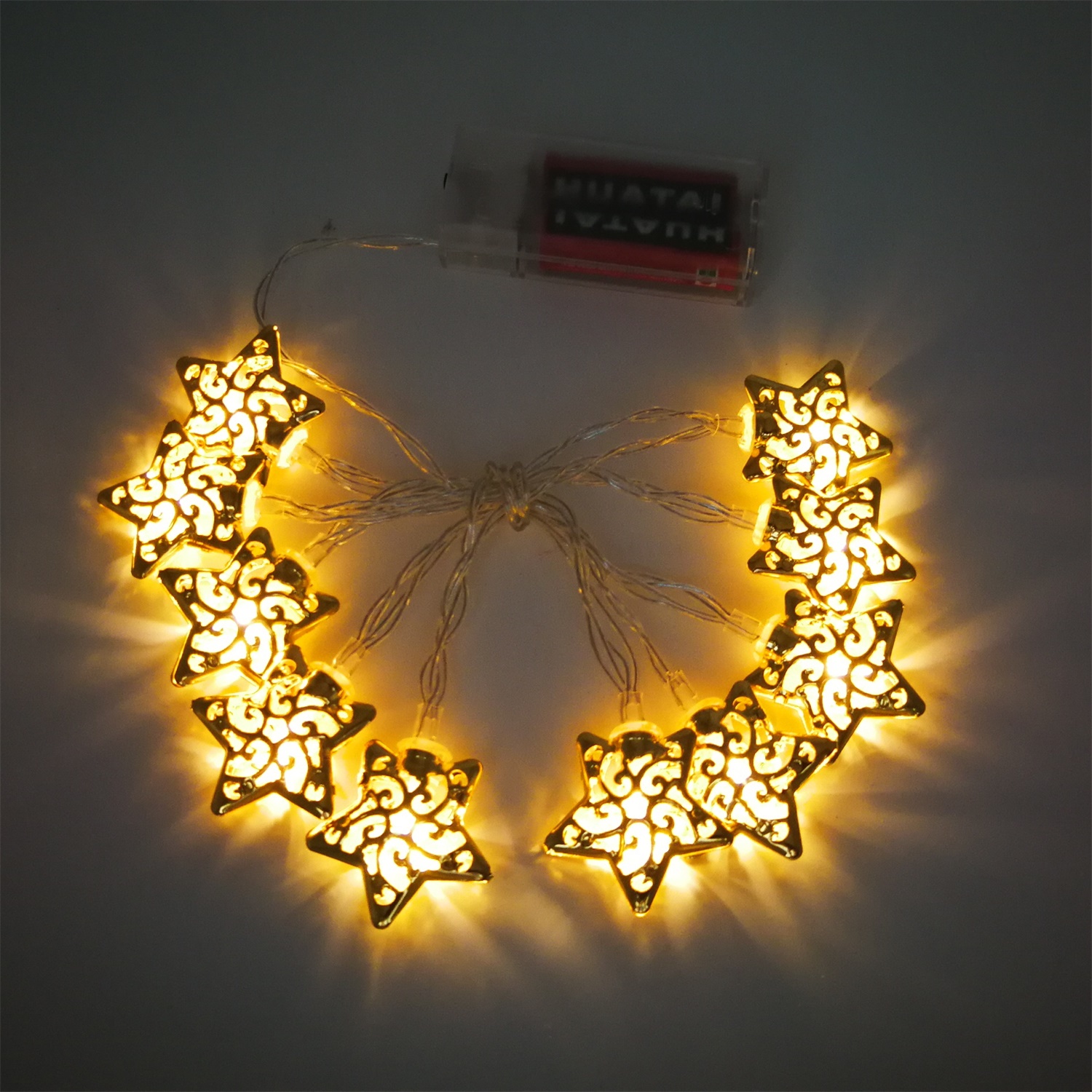 28555 Wholesale Christmas Decoration Golden Star LED Garland Light 