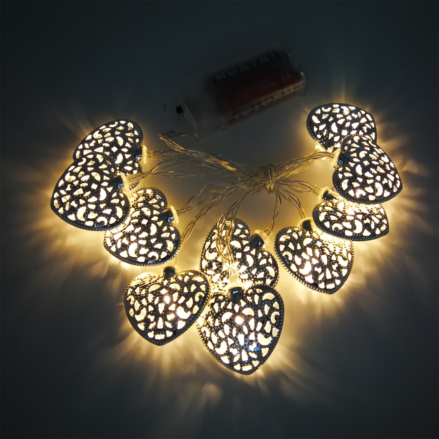 28562 China Supplier Christmas Decoration Light Heart LED Garland Light 