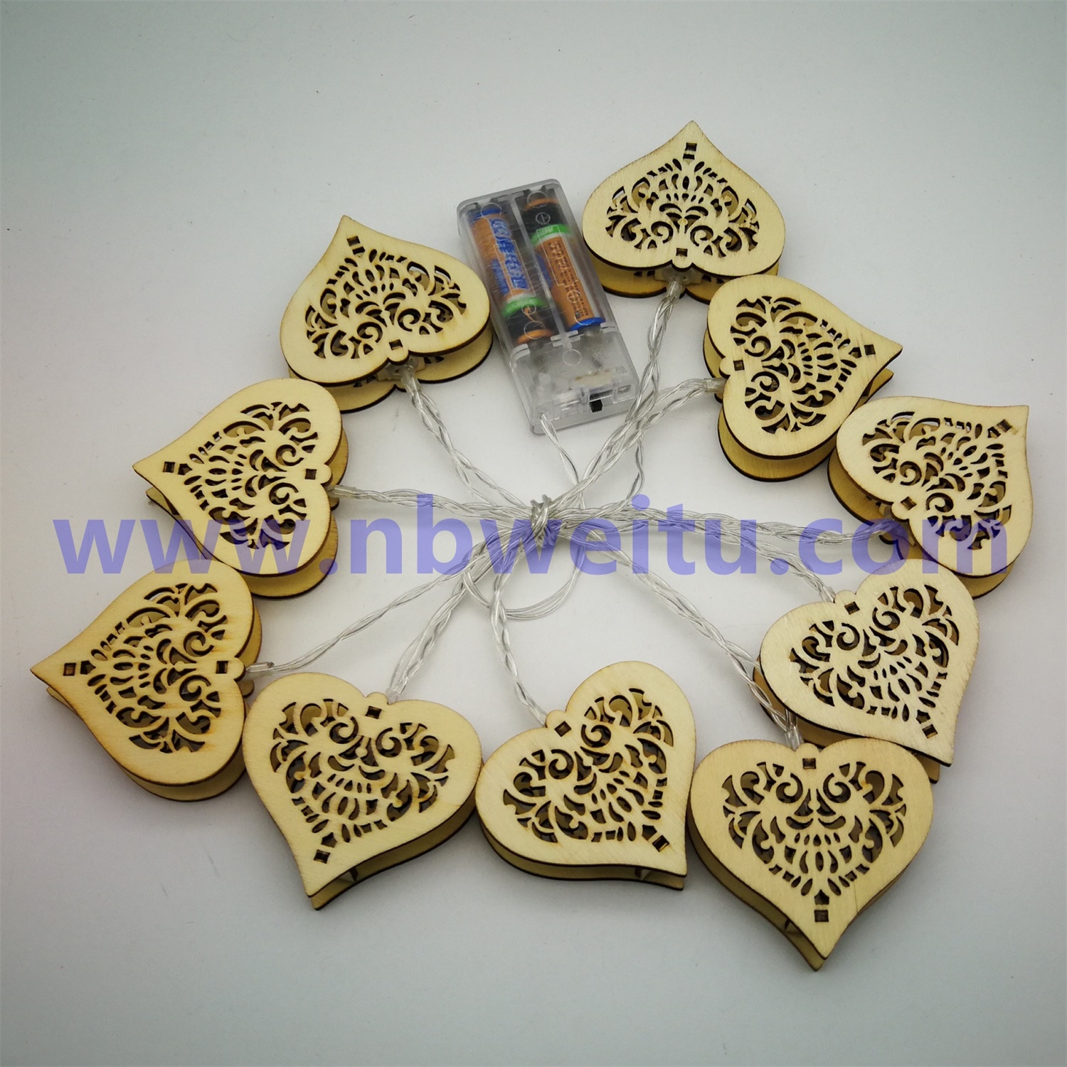 28579 China Supplier LED Christmas Heart Pendant Garland Fairy String Light 