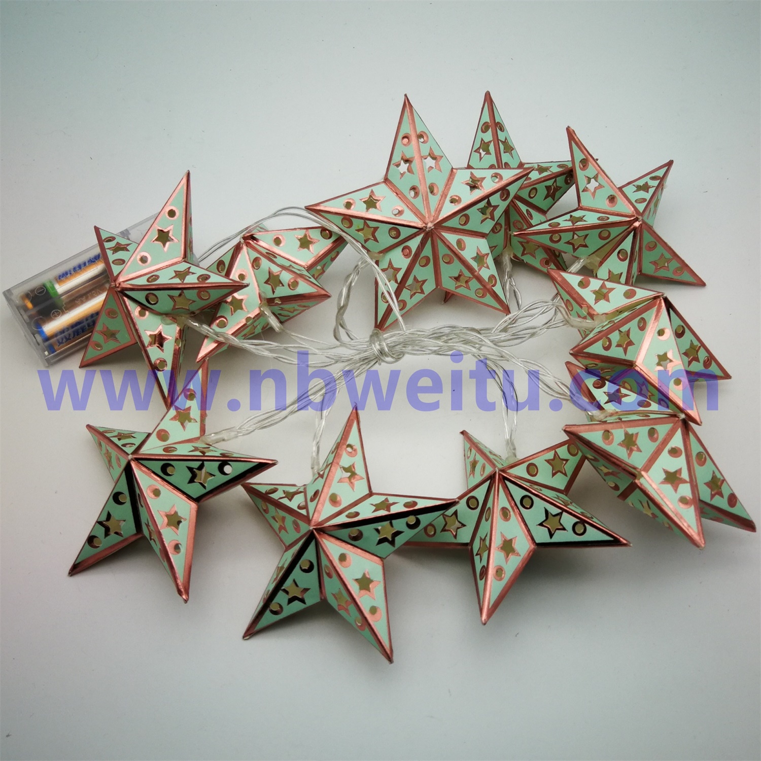 28614 Wholesale Price Indoor Decoration LED Paper Star Fairy String Light 