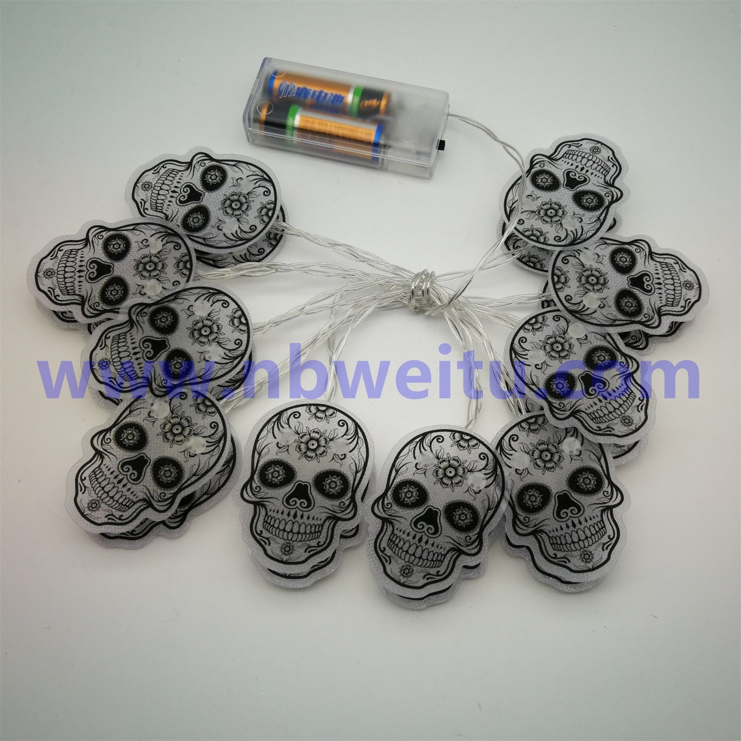 28616 Halloween Decoration LED Skull Pendant Garland String Light