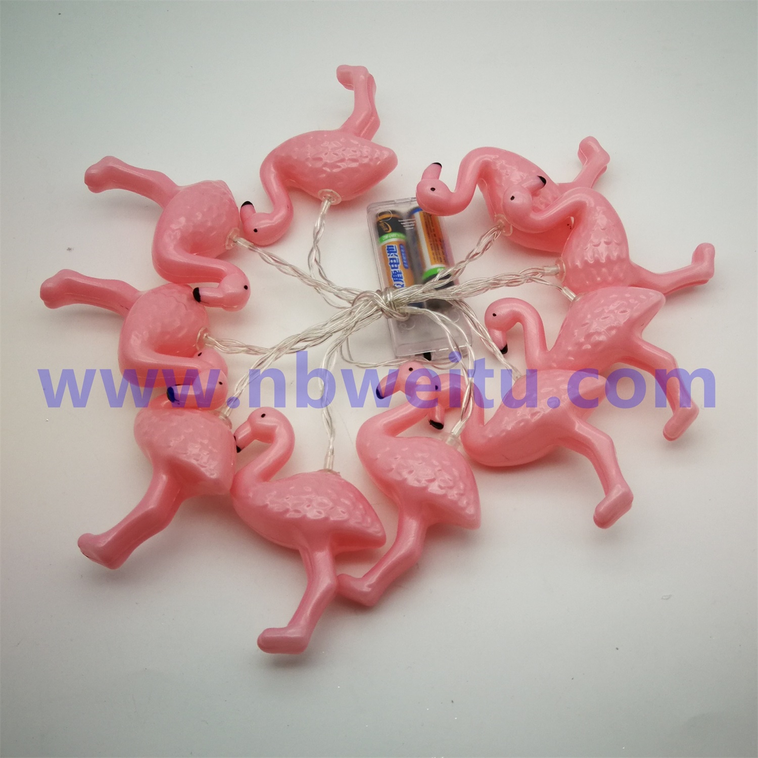 28705 China Manufacturer Battery Operated 3W Children Party Decoration LED Vinyl Flamingo String Light 