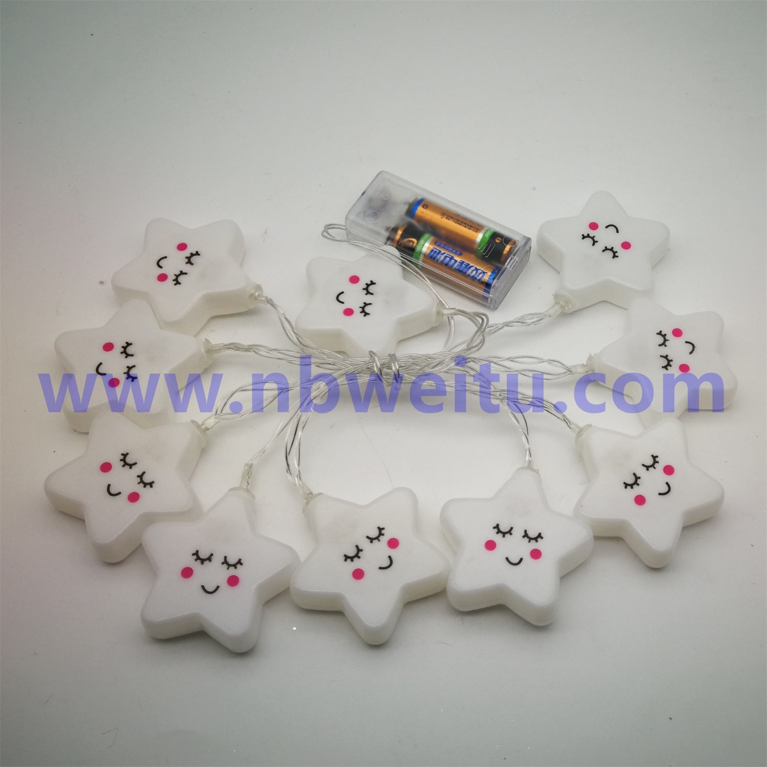 28738 Chinese Supplier IP44 Children Party Decoration LED Lovely Vinyl Star Garland String Light