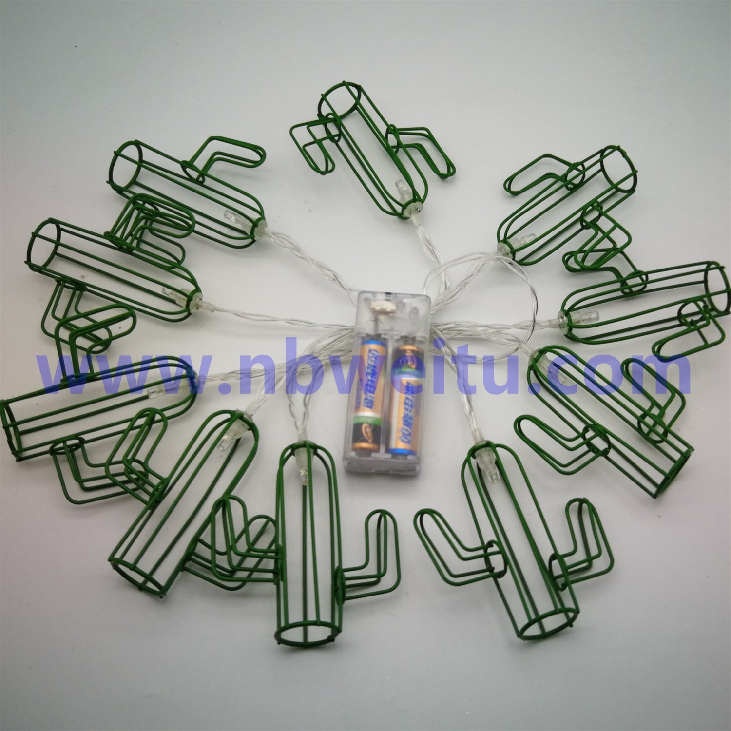 28740 IP44 Battery Operated 1.5m 10 LED Cactus Pendant String Light 