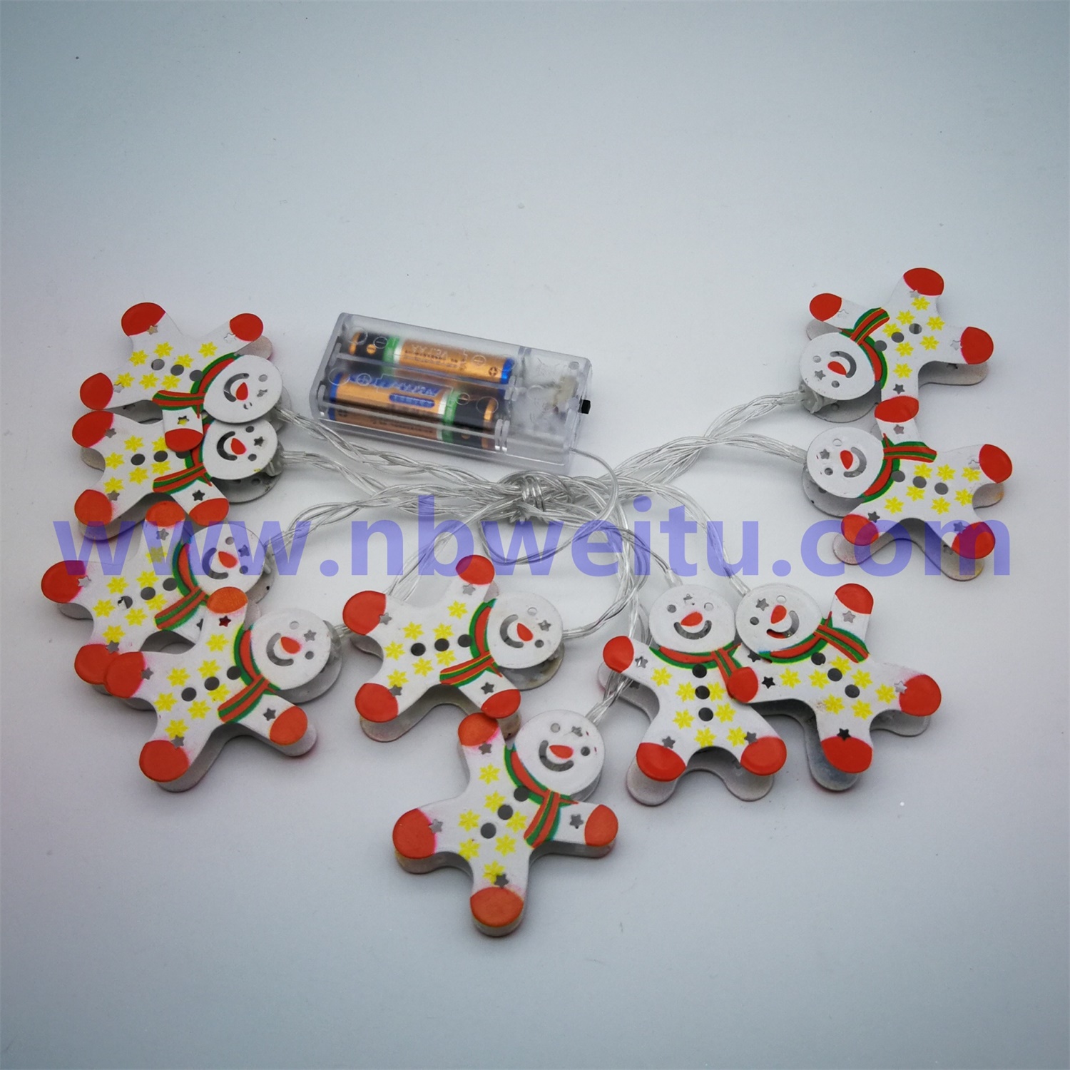 28749 Battery Operated 8 Light Mode Christmas Gingerbread Man Pendant LED String Light 