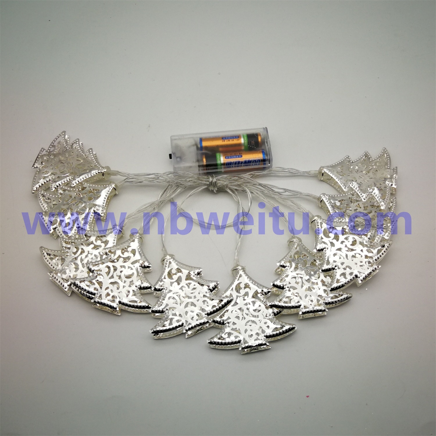28750 110V-220V 3W Silver Plating Metal Christmas Tree Pendant LED String Light