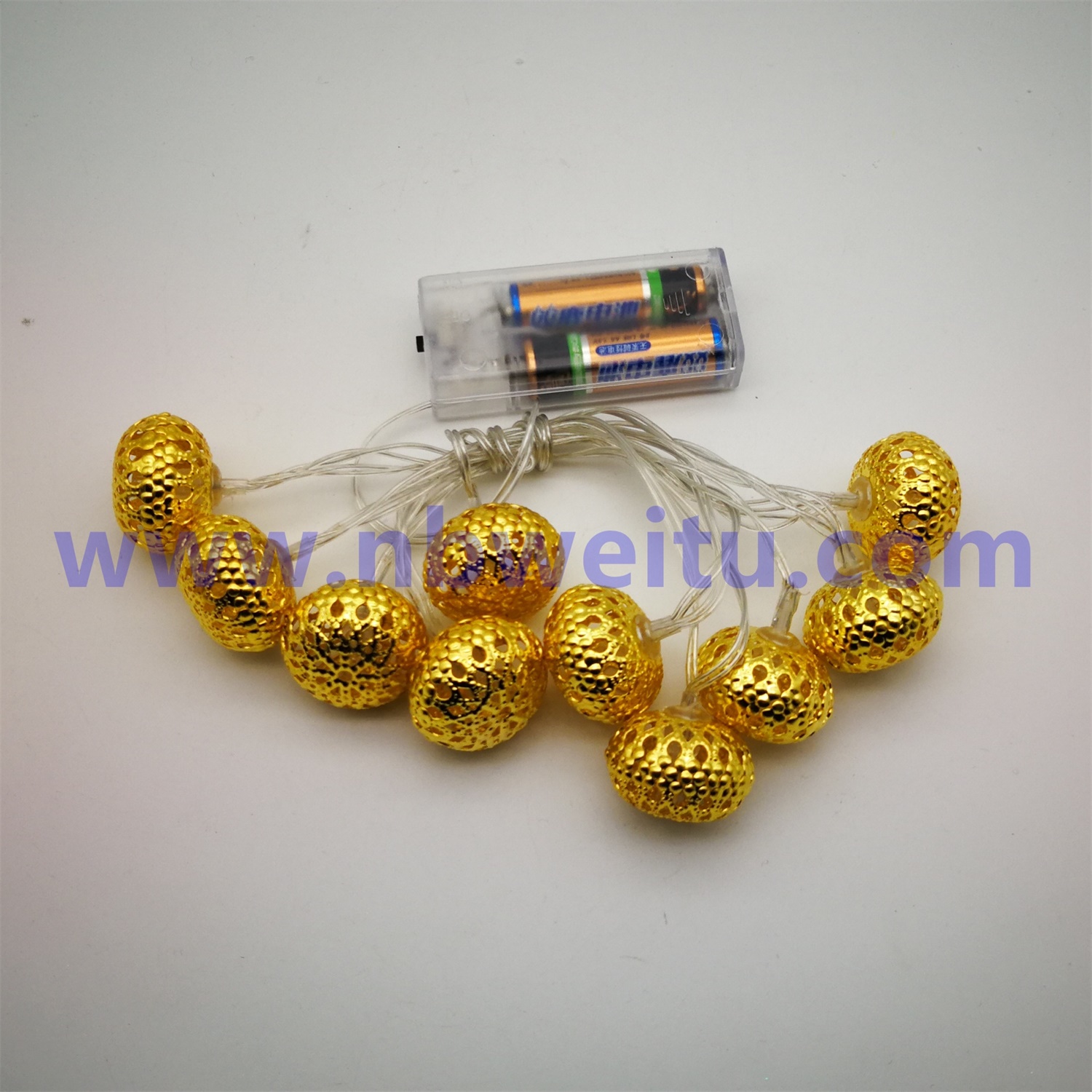 28753 3W 8 Mode Connectable Golden Moroccan Ball Pendant LED String Light 