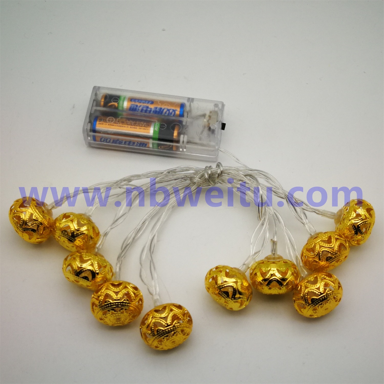 28757 3W 8 Mode Connectable Golden Moroccan Ball Pendant LED String Light