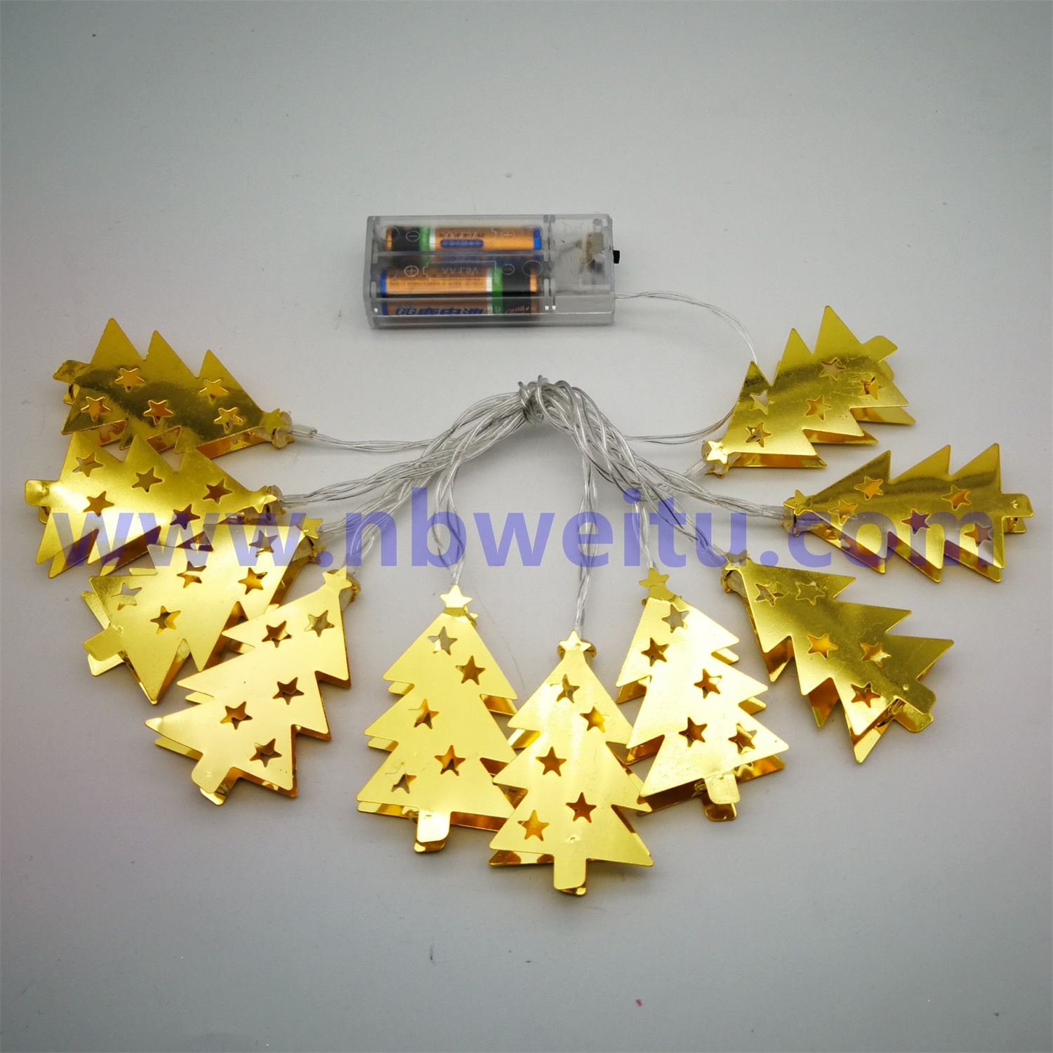 28762 110V-220V 3W Silver Plating Metal Christmas Tree Pendant LED String Light 