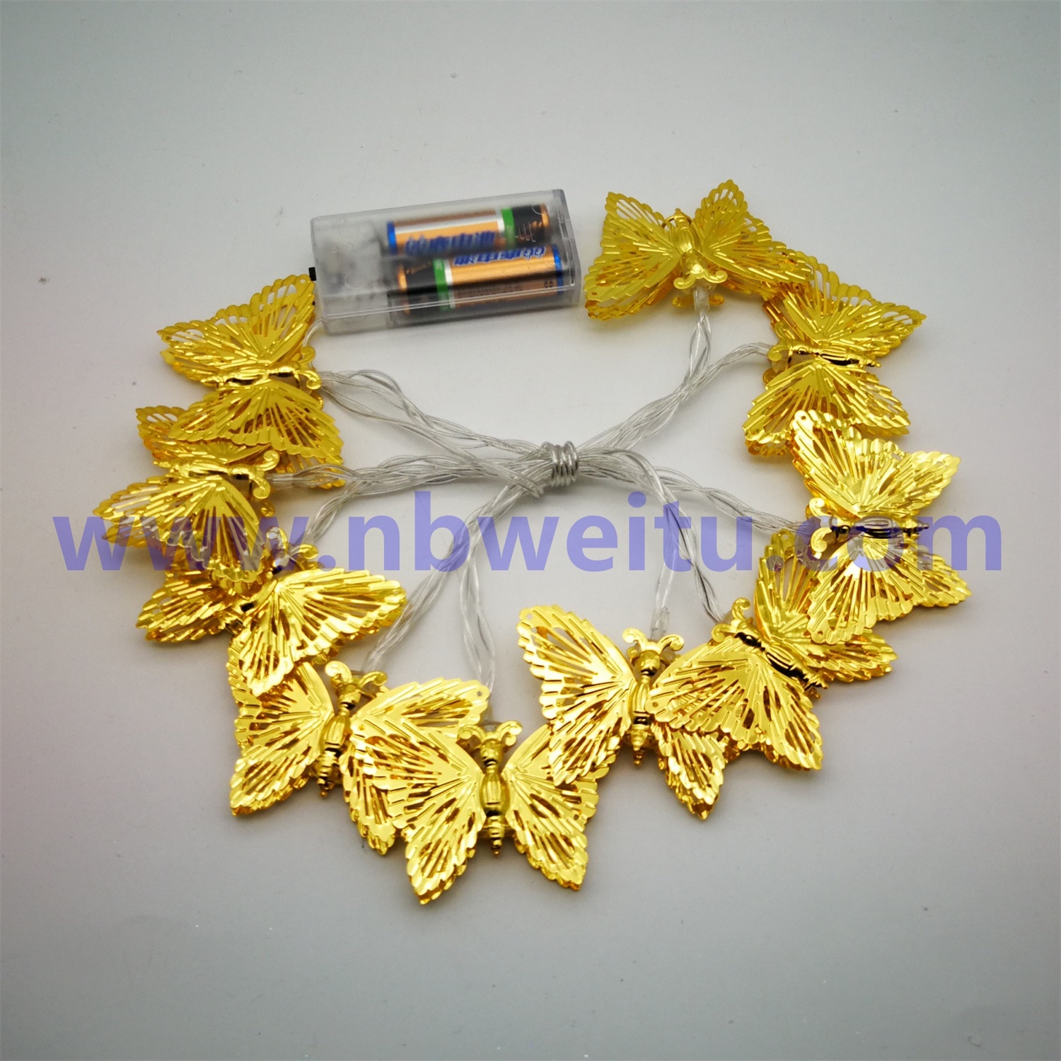 28763 8 Mode 1.5m 10 LED Golden Butterfly Pendant String Light