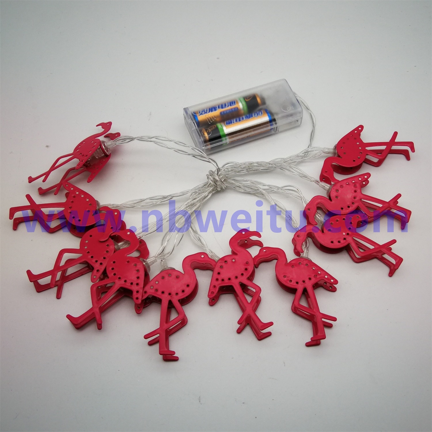 28771 3W IP44 Golden Metal Flamingo Pendant LED String Light with Timer 