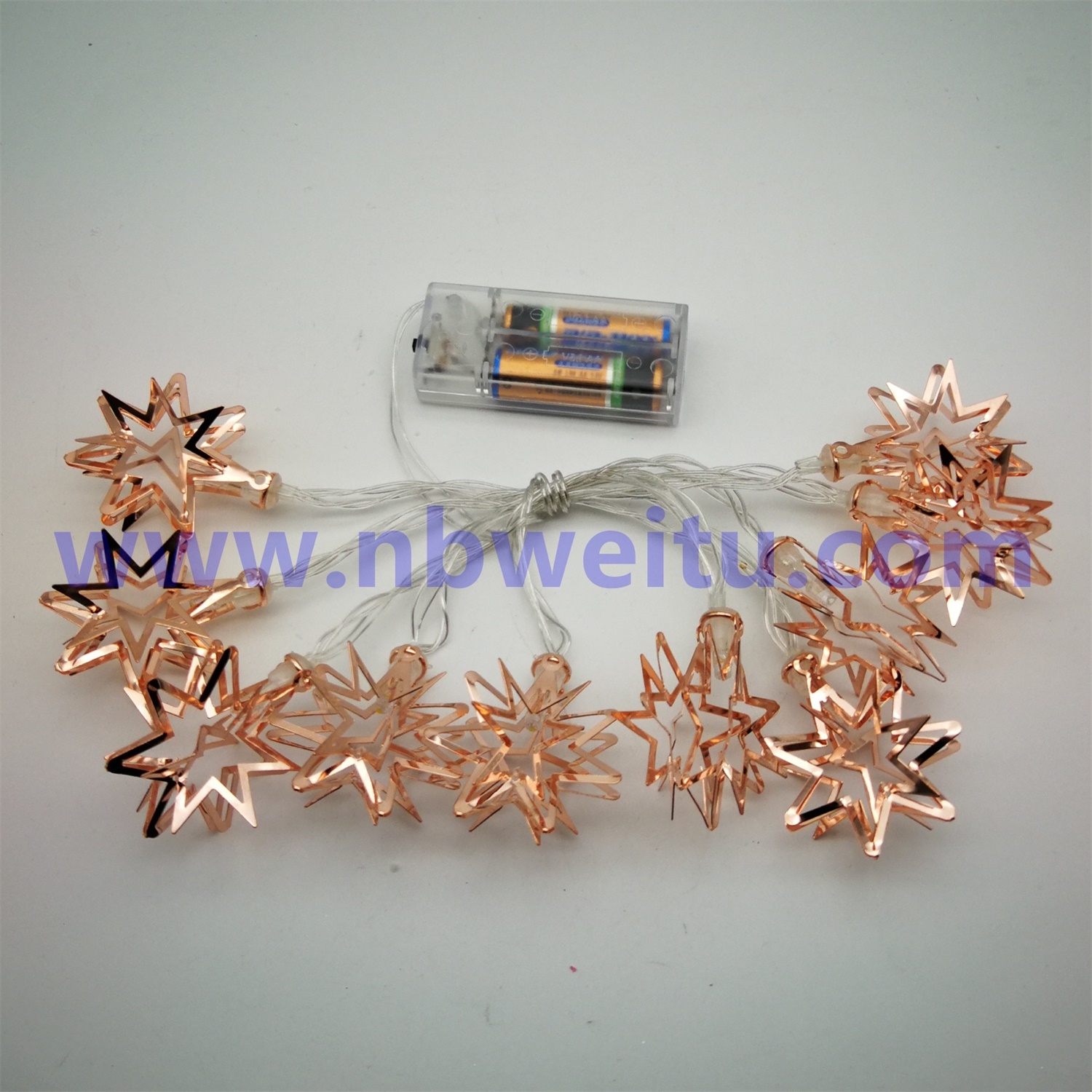 28780 IP44 Waterproof Home Decoration Copper Plating Star Pendant LED String Light
