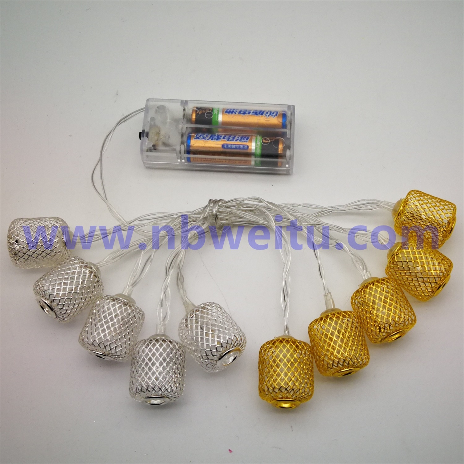 28781 Solar Energy Metal Chinese Style Lantern Pendant LED String Light with Connector 