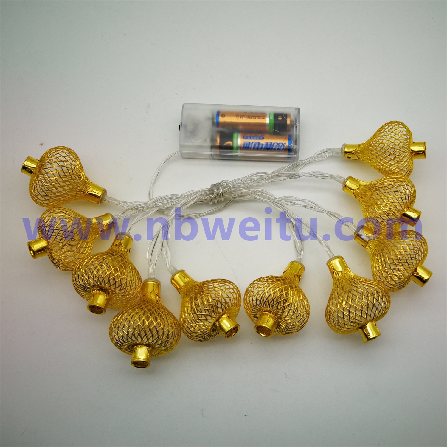 28793 China Wholesale 220V Golden Mesh Chinese Lantern LED String Light with Connector