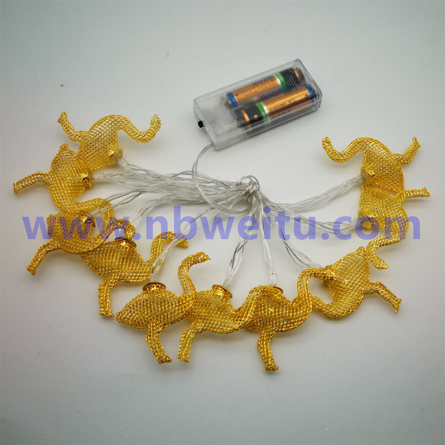 28795 3W IP44 Golden Metal Flamingo Pendant LED String Light with Timer 