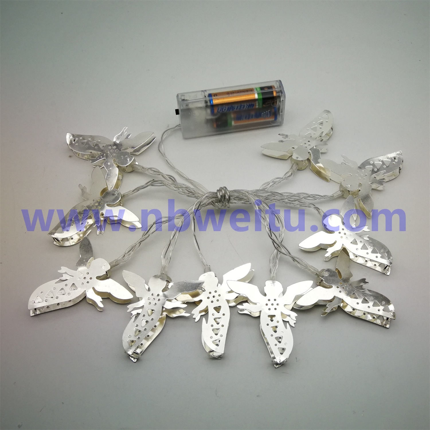 28802 China Supplier LED Wooden Angel Pendant String Light 