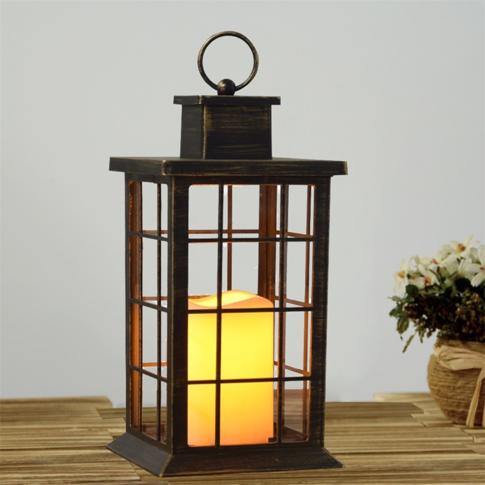 27078 China Supplier Balcony Decoration Plastic Solar LED Candle Lantern 