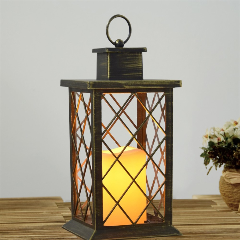 27079 China Supplier Balcony Decoration Plastic Solar LED Candle Lantern 