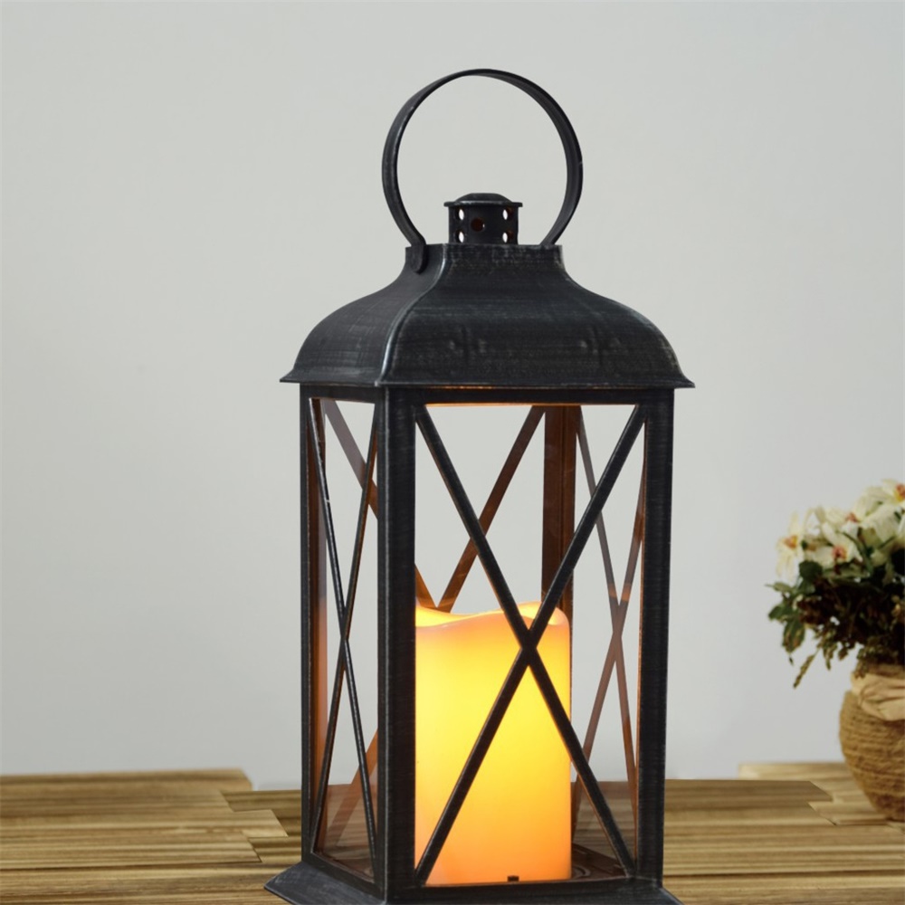 27096 China Supplier Balcony Decoration Plastic Solar LED Candle Lantern 