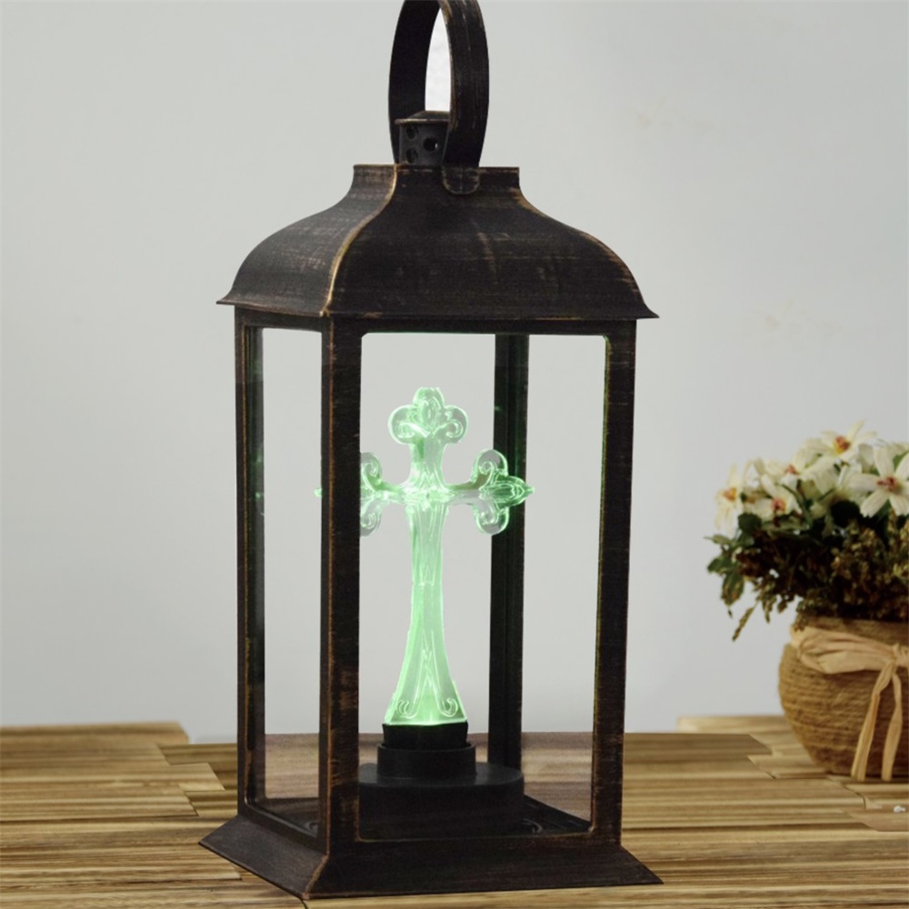 27101 China Supplier Plastic Solar LED Crucifix Lantern 