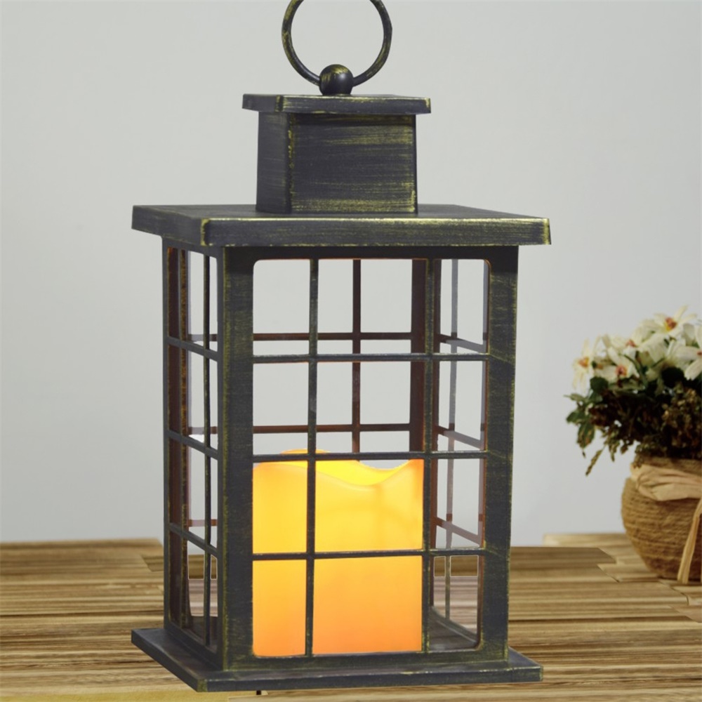 27104 Indoor Outdoor Decoration Vintage Solar LED Candle Lantern 