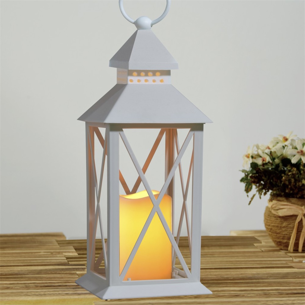 27106 Indoor Outdoor Decoration Vintage Solar LED Candle Lantern 