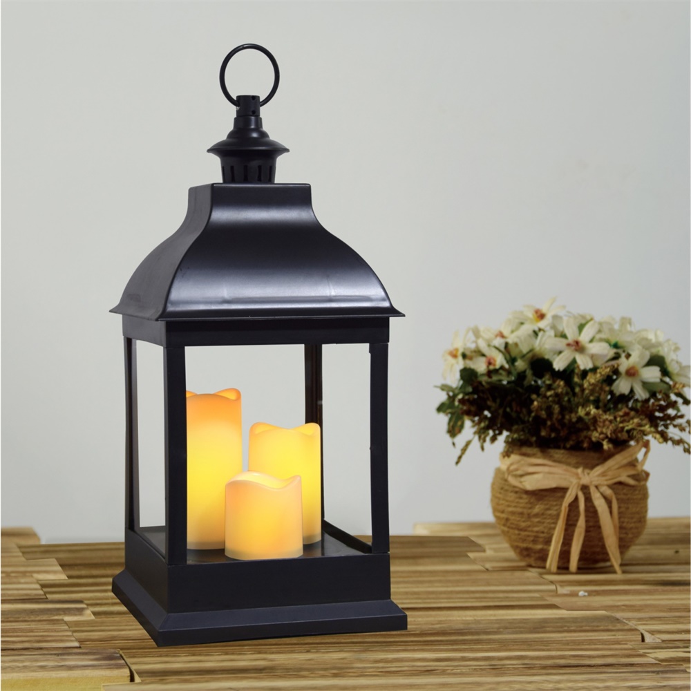 27124 Solar LED Pillar Candle Lantern