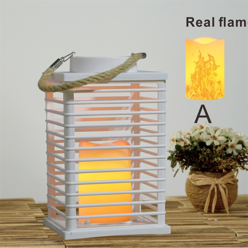 27130 China Supplier Balcony Decoration Plastic Solar LED Candle Lantern White