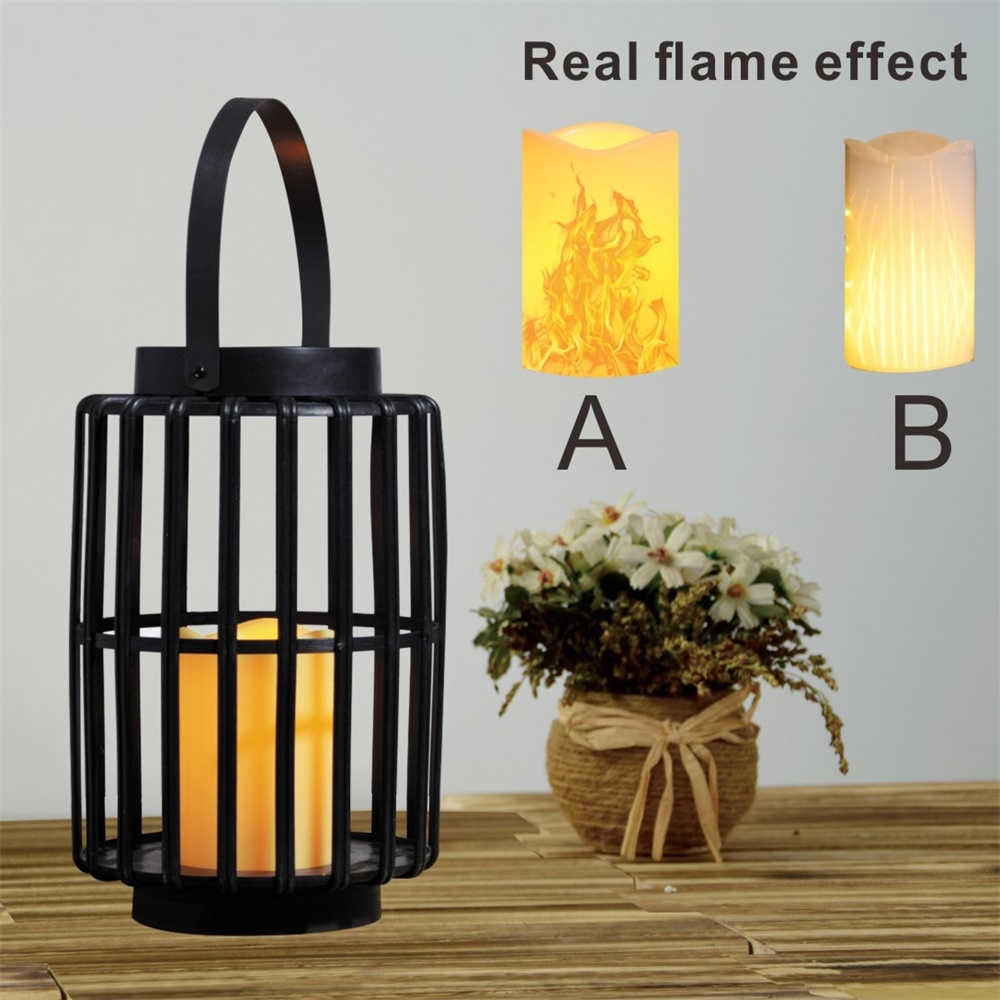 27132 Yard Decoration Plastic Vintage Solar LED Candle Lantern 