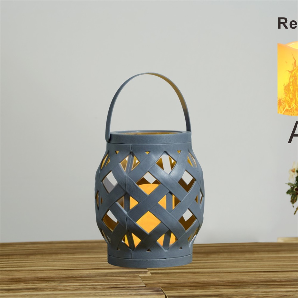 27143 Chinese Factory Solar LED Plastic Candle Lantern 