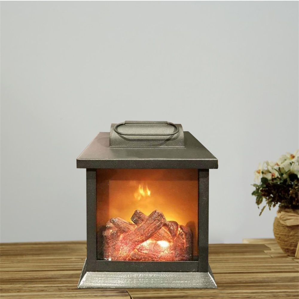 27164 Home Decoration Flameless LED Flickering Fireplace Lantern 