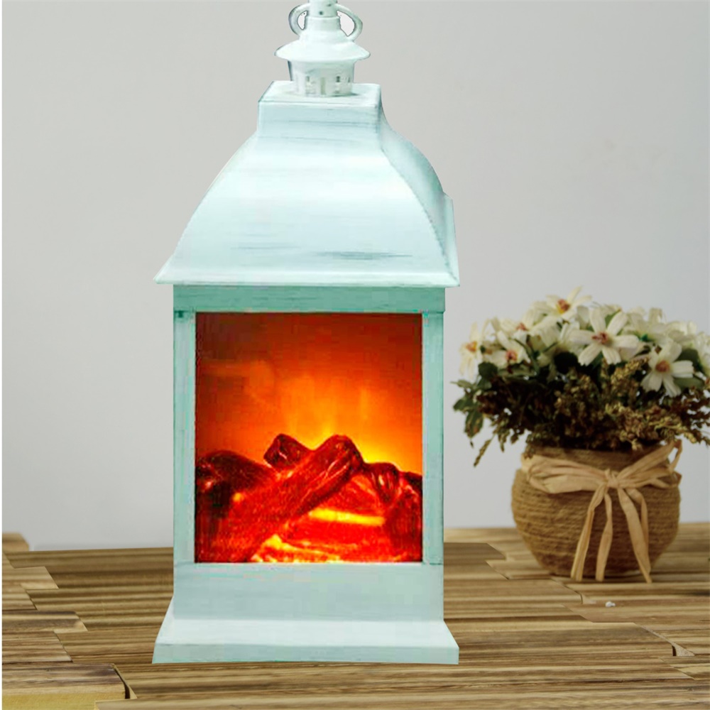 27166 Home Decoration Flameless LED Flickering Fireplace Lantern 