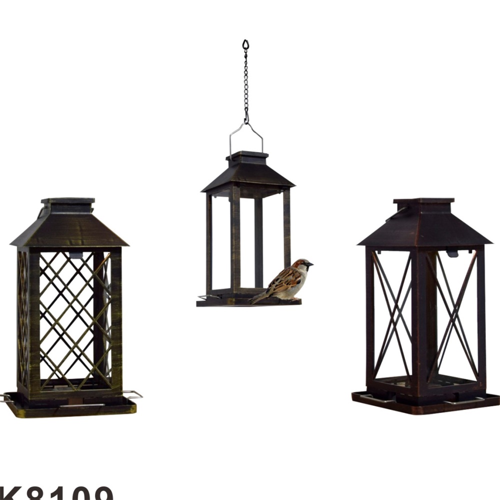 27175 Plastic Hanging Bird Feeder Solar Light
