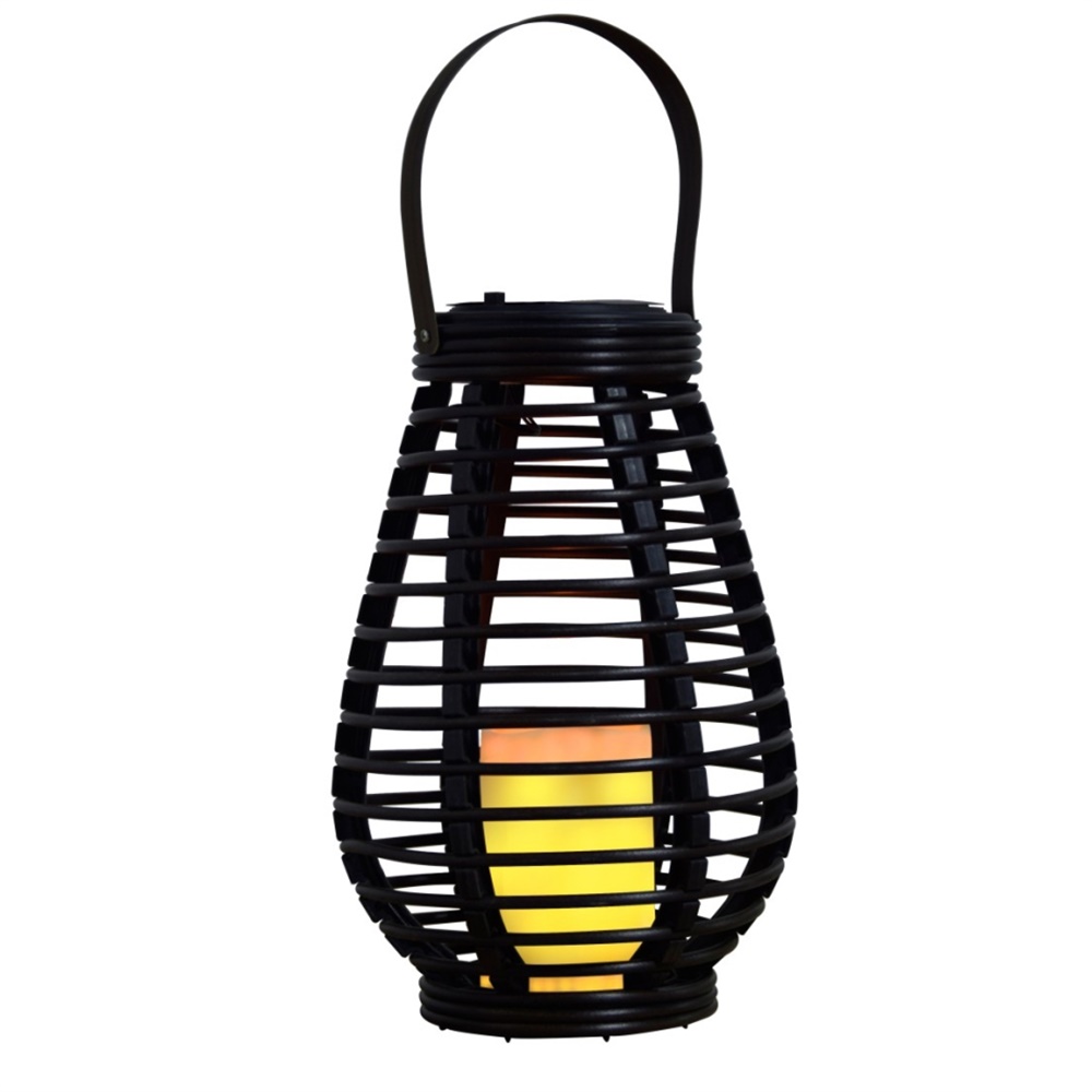 27182 Chinese Factory Vintage Plastic Solar LED Candle Lantern 