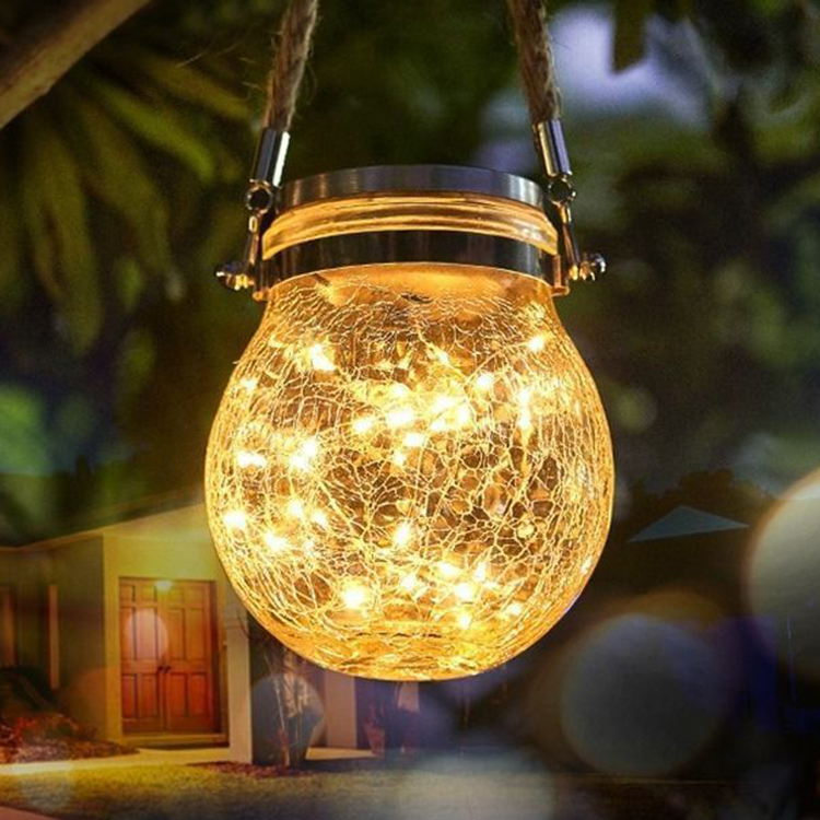 WT092 Solar Light Decoration 20 Led Mason Jar Light 