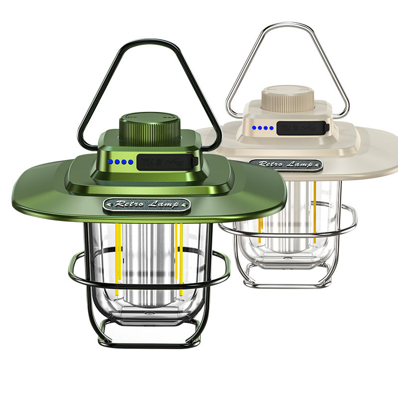 WT097 Retro Lamp Portable Camping Lantern USB Recharge Camping Tent Travel Light Vintage Outdoor Lighting Camping Equipment
