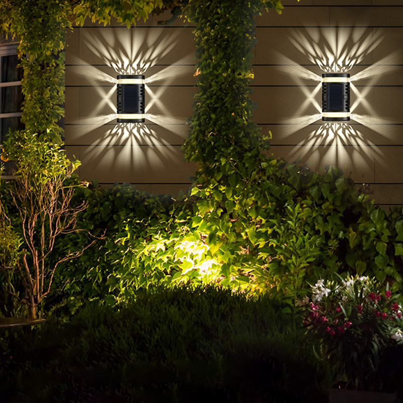 WT102 New Waterproof Wall Lamp Outdoor Solar Garden Lighting Up And Down Light For Garden Road Decorate