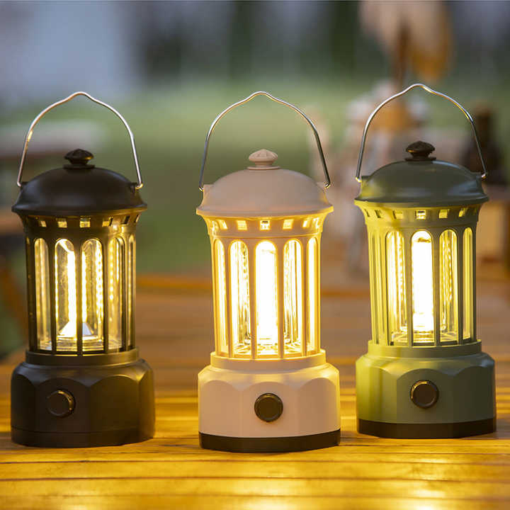 WT103 Type-c Rechargeable Camping Lantern Retro LED Camping Light Vintage Outdoor Portable Tent Camping Lamp
