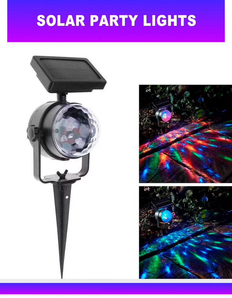 WT111 Solar Powered Outdoor dj Lighting RGB Disco Party Lamp Garden Pathway Lights Waterproof Decorative Ground Lawn Light