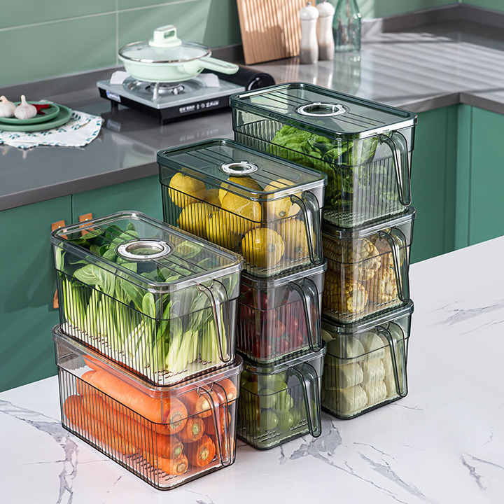 WT121  Freezer Bins Refrigerator Organizer Stackable Food Storage Containers Bpa Free Drawer Organizers For Refrigerator