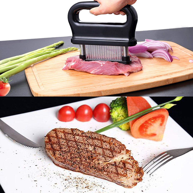 WT134 Upgraded Stainless Steel Meat Tenderizer 48 Blades Needle Tenderizer for Meat Knife Beaf Steak Mallet Meat Hammer Kitchen Tools