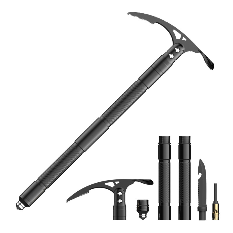 WT139 Multi-function 3CR13 Plate Aluminum alloy handle tactical pickaxe outdoor camping survival tool for Hiking Hunting