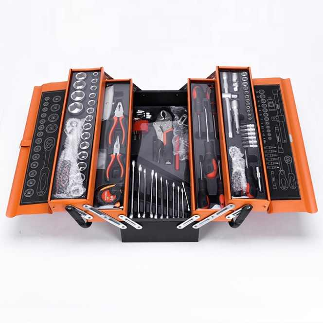 WT153 Tools Socket Ratchet Mechanic Home Box Cabinet Hand Spanners Combined Sets Inch Mechanics Car Package Wrench Tool Set 85 Pcs