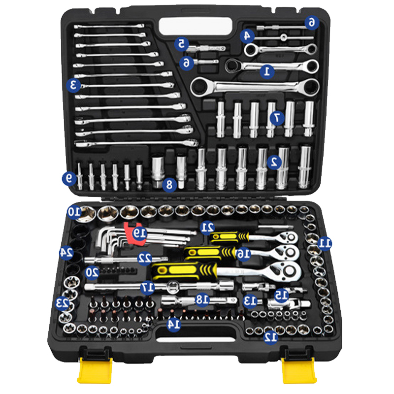 WT159 228 Piece Homeowner Diy Handyman General Home Household Hand Tool Kit Auto Repair Tool Sets With Toolbox Storage Case