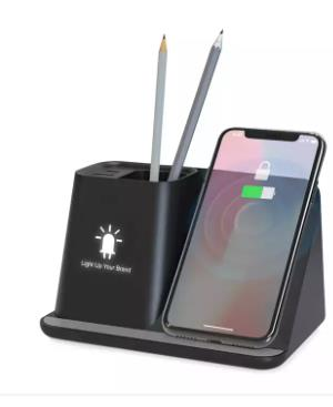 WT182 Wireless Charger Phone Stand And Pen Holder For Android